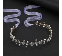 Nvzi Bridal Flower Wedding Hair Pins Crystal Pearl Hair Combs Clips Headpiece Gold Wedding Hair Accessories Jewelry with Rhinestone for Brides Bridesmaids Women Girls (Gold) A03