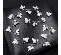 Nvzi Bridal Flower Wedding Hair Pins Crystal Pearl Hair Combs Clips Headpiece Gold Wedding Hair Accessories Jewelry with Rhinestone for Brides Bridesmaids Women Girls (Silvery) Z30
