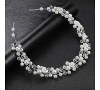 Nvzi Bridal Flower Wedding Hair Pins Crystal Pearl Hair Combs Clips Headpiece Gold Wedding Hair Accessories Jewelry with Rhinestone for Brides Bridesmaids Women Girls (Silvery) Z33