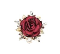 Nvzi Elegant Rose Brooch for Women Men Wedding Party Gentleman's Essentials Pin Dress Suit Accessories Gift Valentine's Day Red A