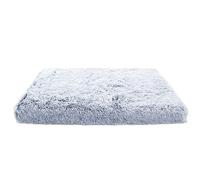 Nvzi Gray-White Plush Pet Bed 75 * 50 * 8cm - Soft Kennel Pad Dog Mat for Sleeping - 1 Piece