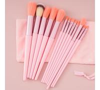 Nvzi Makeup Brushes,Makeup Brush Set,13 PCS Travel Make Up Brush Kit,Cosmetic Brushes for Face Foundation Blush Eye Shadow with Storage bag(Pink)