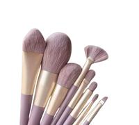Nvzi Makeup Brushes,Makeup Brush Set,9 PCS Travel Make Up Brush Kit,Cosmetic Brushes for Face Foundation Blush Eye Shadow (Purple)