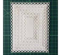Nvzi Nested Stitched Scallop Rectangle Frame Cutting Dies,DIY Artist Metal Cutting Dies Stencils Metal Cutting Dies Scrapbooking Crafting Paper Card Make Emboss Stencil Templat 10.7X13.9 cm