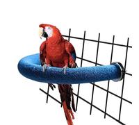 Nvzi Parrot U-Shaped Frosted Stick, 2 Pcs Blue Bird Perch - Bird Toys for Parrots, Bird Cage Accessories with Claw Grinding Rod, 19 * 2 * 17cm Natural Quartz Sand Surface & PVC Interior