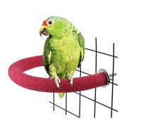 Nvzi Parrot U-Shaped Frosted Stick, 2 Pcs Red Bird Perch - Bird Toys for Parrots, Bird Cage Accessories with Claw Grinding Rod, 26 * 2.5 * 23cm Natural Quartz Sand Surface & PVC Interior