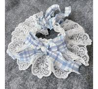 Nvzi Pet Lace Bib Collar Cat Puppy Pet Bib Collar Lace Trimmed Pet Accessory,Blue XS Size,1 Piece