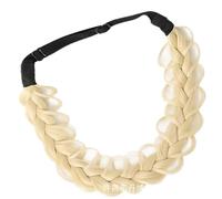 Nvzi Synthetic Hair Braided Headband Classic Wide Strands Wedding Disorderly Fluffy Braids Wig Band Women Beauty Accessory，Bleach Blonde B