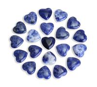 Nvzi Tumbled Polished Natural Lapis Lazuli Crystals Heart Stones, Crystals and Healing Stones Quartz Bulk for Wicca, Reiki, Healing Energy, Chakra Stones, Witchcraft Supplies(20Pcs)