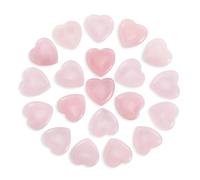 Nvzi Tumbled Polished Natural Rose Quartz Heart Stones, Crystals and Healing Stones Quartz Bulk for Wicca, Reiki, Healing Energy, Chakra Stones, Witchcraft Supplies(20Pcs)