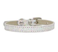 Nvzi White M Size Rhinestone Dog Cat Collar Adjustable Pet Collar PU Leather, for Cats and Dogs,1 Pcs