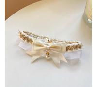 Nvzi White XS Size Lace Pet Collar with Cute Pearl Pendant for Cats Dogs - 1 Piece