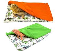 NW Reptile Sleeping Bag with Pillow Blanket for Bearded Dragon Leopard Gecko Lizard (Blue)