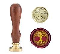 NW Wax Seal Stamp Set, Brass & Copper Seals with Rosewood Hilt, Vintage Retro Wiccan Seal Wax Stamp (Tree of Life)