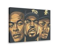 NWA Ice Cube Eazy E Dr Dre Framed Poster Canvas Poster Bedroom Decor Landscape Office Room Decor Gift 12x18inch(30x45cm)