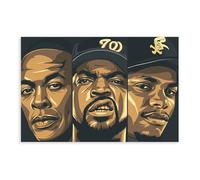 NWA Ice Cube Eazy E Dr Dre Framed Poster Canvas Poster Bedroom Decor Landscape Office Room Decor Gift 12x18inch(30x45cm)