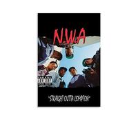 NWA Poster Straight Outta Compton Album Cover Poster for Bedroom Aesthetic Canvas Art Wall Decor 12x18inch(30x45cm)
