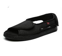 Nwarmsouth Adjustable Comfort Slippers,Adjustable foot swelling sandals, thumb valgus rehabilitation shoes-UK5.5_black,Cozy Arthritis Edema House Shoes