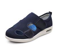 Nwarmsouth Adjustable Post-op Shoes Footwear,Adjustable old shoes, thumb valgus and foot swelling shoes-UK4.5_dark blue,Wide Fit Memory Foam Diabetic Slippers