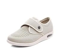 Nwarmsouth Comfy Arthritis Edema Shoes,Add Fertilizer to Widen Swollen feet, Magic Tape Diabetic-Beige_UK5.5,Diabetic Shoes Walking Shoe