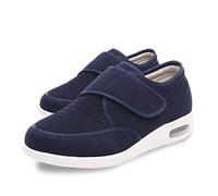 Nwarmsouth Cozy Arthritis Edema House Shoes,Foot fat adjustable shoes for the elderly, mesh diabetic shoes-UK5.5_dark blue,Slipper Diabetic Oedema Boot Wide