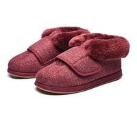 Nwarmsouth Cozy Arthritis Edema House Shoes,Thickened diabetic foot shoes, swollen feet snow boots-UK7_dark pink,Slipper Diabetic Oedema Boot Wide