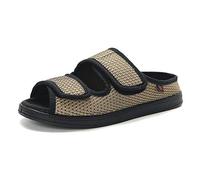 Nwarmsouth Edema Shoes Diabetic Wide,Adjustable diabetic slippers, swollen feet pregnant women slippers-UK7.5_khaki,Comfy Arthritis Edema Shoes