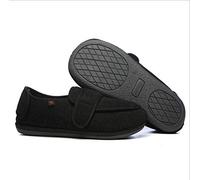 Nwarmsouth Slipper Diabetic Oedema Boot Wide,Men's shoes for the elderly with swollen feet, opening adjustment diabetic shoes-UK9.5_black,Arthritis Slippers Wide Fit Shoe