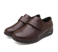 Nwarmsouth Slipper Diabetic Oedema Boot Wide,Valgus foot shoes, adjustable diabetic shoes-UK7_brown,Arthritis Slippers Wide Fit Shoe