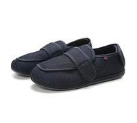 Nwarmsouth Wide Fit Easy Close House Slipper,Men's shoes for the elderly with swollen feet, opening adjustment diabetic shoes-UK9.5_blue,Wide Fitting Slippers