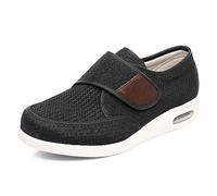 Nwarmsouth Wide Fit Easy Close House Slipper,Swollen feet and fat big feet shoes, high instep old man shoes-UK7.5_black,Wide Fitting Slippers
