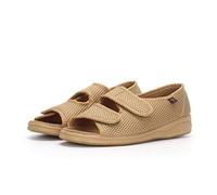 Nwarmsouth Wide Fit Fully Washable Slipper,Widened breathable diabetic shoes, adjustable deformity foot shoes-UK5_khaki,Slippers Extra Wide Cozy Non-Skid