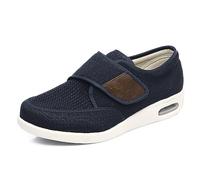 Nwarmsouth Wide Fitting Slippers,Swollen feet obese big feet shoes, high instep old man shoes-UK6.5_blue,Slippers for Swollen Feet Edema
