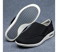 Nwarmsouth Wide-Fitting Touch Close Shoe,Adjustable foot swelling shoes, diabetes shoes for the elderly-UK6_ black,Orthopaedic Wide Fit Adjustable Slipper