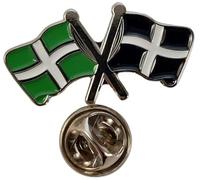 NWFlags Devon & Cornwall Pin Badge | Friendship Flag | Small Lapel Badge | Metal and Enamel