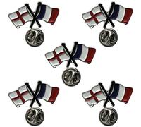 NWFlags England & France Pin Badge | Friendship Flag | Small Lapel Badge | Metal and Enamel (5 Pack)