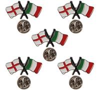 NWFlags England & Italy Pin Badge | Friendship Flag | Small Lapel Badge | Metal and Enamel Lapel pin badge accesory ideal for business meetings | With butterfly Clasp | Size : 30mm x 18mm (5)