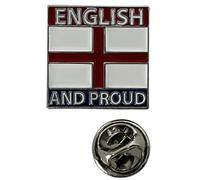NWFlags English and Proud Pin Badge | Small Lapel Badge | Metal and Enamel Lapel Pin Accessory Ideal for Business Meetings | with Butterfly Clasp | Size: 20mm x 20mm