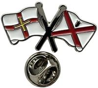 NWFlags Guernsey & Jersey Pin Badge | Friendship Flag | Small Lapel Badge | Metal and Enamel