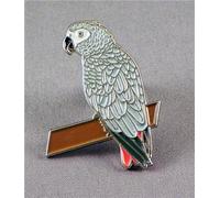 NWFlags Metal Enamel Pin Badge Brooch african grey parrot Psittacidae