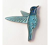 NWFlags Metal Enamel Pin Badge Brooch Hummingbird Blue Humming Bird