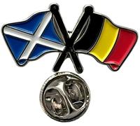 NWFlags Scotland & Belgium Pin Badge | Friendship Flag | Small Lapel Badge | Metal and Enamel
