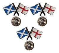 NWFlags Scotland & England Pin Badge | Friendship Flag | Small Lapel Badge | Metal and Enamel (3 Pack)