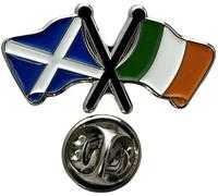 NWFlags Scotland & Ireland Pin Badge | Friendship Flag | Small Lapel Badge | Metal and Enamel