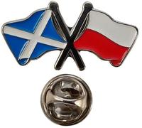 NWFlags Scotland & Poland Pin Badge | Friendship Flag | Small Lapel Badge | Metal and Enamel