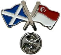 NWFlags Scotland & Singapore Pin Badge | Friendship Flag | Small Lapel Badge | Metal and Enamel