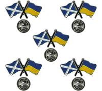 NWFlags Scotland & Ukraine Pin Badge | Friendship Flag | Small Lapel Badge | Metal and Enamel (5 Pack)