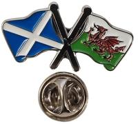 NWFlags Scotland & Wales Pin Badge | Friendship Flag | Small Lapel Badge | Metal and Enamel