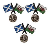 NWFlags Scotland & Wales Pin Badge | Friendship Flag | Small Lapel Badge | Metal and Enamel (3 Pack)