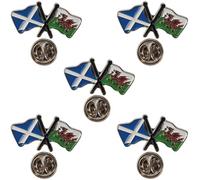 NWFlags Scotland & Wales Pin Badge | Friendship Flag | Small Lapel Badge | Metal and Enamel (5 Pack)